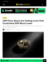 XRP Price: Bears Are Testing a Line That Could Send XRP Much Lower - CoinCentral