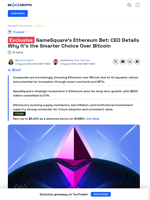 GameSquare's Ethereum Bet: Why Bitcoin No Longer Cuts It