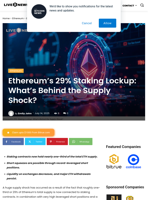 Ethereum’s 29% Staking Lockup: What’s Behind the Supply Shock? | Live Bitcoin News