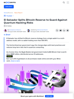 El Salvador Makes Major Bitcoin Move To Avoid Quantum Risk