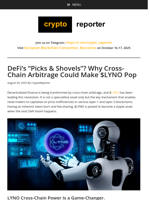 DeFi’s “Picks & Shovels”? Why Cross-Chain Arbitrage Could Make $LYNO Pop