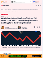 Why Is Crypto Crashing Today? Bitcoin Fell Below $112K And $1.7 Billion in Liquidations – Best Crypto To Buy During This Dip? - 99Bitcoins