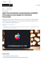 AAPL Price Prediction: Analyst Divide and MACD Convergence Leave Apple at a Technical Crossroads - Blockchain.News