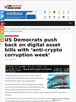 US Democrats push back on digital asset bills with ‘anti-crypto corruption week’ - The Crypto News Wire