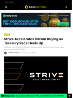 Strive Accelerates Bitcoin Buying as Treasury Race Heats Up - CoinCentral