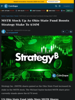MSTR Stock Up As Ohio State Fund Boosts Strategy Stake To $16M
