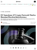 EU Sanctions A7 Crypto Network Tied to Russian Election Interference - Decrypt