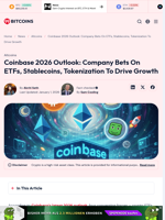 Coinbase 2026 Outlook: Company Bets On ETFs, Stablecoins,
Tokenization To Drive Growth