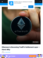 Ethereum Is Becoming TradFi’s Settlement Layer — Here’s Why | Bitcoinist.com