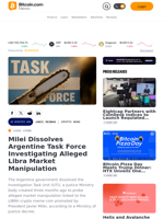 Milei Dissolves Argentine Task Force Investigating Alleged Libra Market Manipulation – Crypto News Bitcoin News