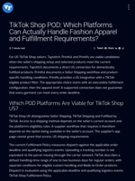 TikTok Shop POD: Which Platforms Can Actually Handle Fashion Apparel and Fulfillment Requirements? | Visionary Financial