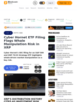 Cyber Hornet ETF Filing Flags Whale Manipulation Risk in XRP – Crypto News Bitcoin News