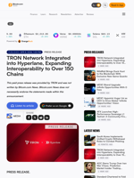 TRON Network Integrated into Hyperlane, Expanding Interoperability to Over 150 Chains – Press release Bitcoin News
