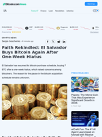 Faith Rekindled: El Salvador Buys Bitcoin Again After One-Week Hiatus – Crypto News Bitcoin News