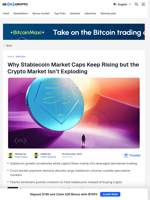 Why Stablecoin Growth Isn’t Boosting Crypto Prices
