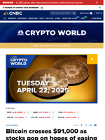 Bitcoin crosses $91,000 as stocks pop on hopes of easing trade tensions: CNBC Crypto World
