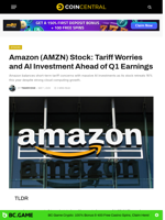 Amazon (AMZN) Stock: Tariff Worries and AI Investment Ahead of Q1 Earnings - CoinCentral