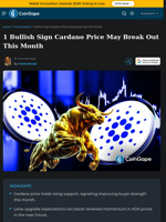1 Bullish Sign Cardano Price May Break Out This Month
