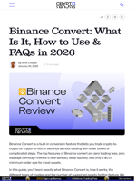 Binance Convert: What Is It, How to Use & FAQs in 2026