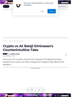 Crypto vs AI: Balaji Srinivasan's Counterintuitive Take - U.Today