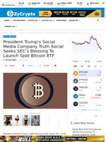 President Trump’s Social Media Company Truth Social Seeks SEC’s Blessing To Launch Spot Bitcoin ETF ⋆ ZyCrypto