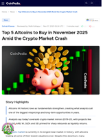 Top 5 Altcoins to Buy in November 2025 Amid the Crypto Market Crash