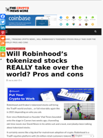 Will Robinhood’s tokenized stocks REALLY take over the world? Pros and cons - The Crypto News Wire