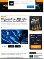 El Salvador Buys $100M Of Bitcoin Despite Price Crash