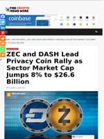 ZEC and DASH Lead Privacy Coin Rally as Sector Market Cap Jumps 8% to $26.6 Billion - The Crypto News Wire