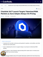 Chainlink 24/7 Launch Targets Tokenized RWA Markets as Aave Adopts Always-On Pricing