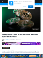 Strategy Inches Closer To 500,000 Bitcoin With Fresh 20,356 BTC Purchase | Bitcoinist.com