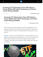 Growing ETF Momentum Puts XRP Back in Focus While NAP Hash Showcases AI-Driven Cloud Mining Stability - Visionary Financial