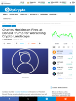Charles Hoskinson Fires at Donald Trump for Worsening Crypto Landscape‬ ⋆ ZyCrypto