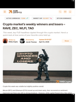 Crypto market’s weekly winners and losers – RAVE, ZEC, WLFI, TAO - AMBCrypto