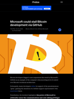 Microsoft could stall Bitcoin development via GitHub