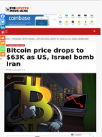Bitcoin price drops to $63K as US, Israel bomb Iran - The Crypto News Wire