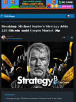 Michael Saylor’s Strategy Buys 800 Bitcoin Amid Crypto Market Dip