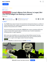 TRUMP Meme Coin Dinner is Legal, But Fraud Risks Loom