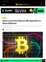 Apex Launches Bitcoin Mining Note on Base Network - CoinCentral