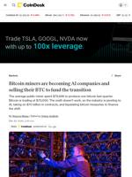 Bitcoin miners are becoming AI companies and selling their BTC to fund the transition