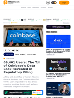 69,461 Users: The Toll of Coinbase's Data Leak Revealed in Regulatory Filing – Crypto News Bitcoin News