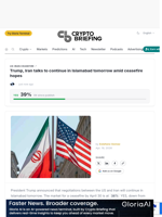 Trump, Iran talks to continue in Islamabad tomorrow amid ceasefire hopes