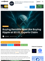 Buying Remittix Now Like Buying Ripple at $0.02, Experts Claim | Live Bitcoin News