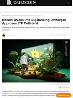 Bitcoin Breaks Into Big Banking: JPMorgan Approves ETF Collateral - DailyCoin