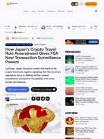 How Japan's Crypto Travel Rule Amendment Gives FSA New Transaction Surveillance Powers – Regulation Bitcoin News
