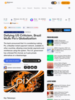 Defying US Criticism, Brazil Mulls Pix's Globalization – Fintech Bitcoin News