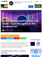 Best Crypto Presales to Buy This Week – Lyno AI Tipped as the Smartest Bet | Live Bitcoin News
