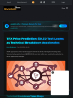 TRX Price Prediction: $0.30 Test Looms as Technical Breakdown Accelerates - Blockchain.News