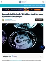 Dogecoin Bullish Again? $10 Million Stock Buyback Sparks Fresh Price Hopes