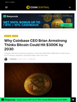 Why Coinbase CEO Brian Armstrong Thinks Bitcoin Could Hit $300K by 2030 - CoinCentral